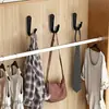 Nuevo gancho negro, gancho de ropa personalizado, gancho de hierro para gabinetes y armarios, gancho individual de pared para baño