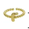 Anillos de 26 Letras Inglesas Más Vendidos Transfronterizos Anillos Gruesos Brillantes de Oro de 18 Quilates Modelo Caliente de Amazon Dropshipping