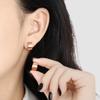 Pendientes de acero de titanio chapados en oro para mujer, con hebilla de oreja cepillada, personalidad minimalista, estilo retro transfronterizo de Europa y Estados Unidos