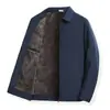 Chaqueta Ejecutiva para Hombre Primavera y Otoño Chaqueta de Cuadro para Padre de Mediana Edad Chaqueta Casual de Negocios de Moda con Forro Polar para Hombre