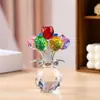 Flor de Rosa de Cristal de Vidro Transfronteiriça Presente para o Dia dos Namorados Qixi Decoração de Casa para Sala de Estar Artesanato Enfeites
