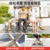 Mesas y Sillas de Exterior para Patio, Balcón, Madera Plástica para Exteriores Mesas y Sillas, Terraza de Cafetería Restaurante, Mesas y Sillas Impermeables de Ocio para Exteriores