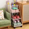 Cesta de Almacenamiento para Esterilla de Yoga Estante de Almacenamiento para Equipos Deportivos y de Fitness Carrito Pequeño de Hierro con Ruedas para Bádminton Hogar