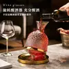 Juego de regalo de copas de vino tinto con dos copas de cristal de fondo de diamante, apto para regalar, uso doméstico, copas de vino estilo europeo