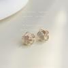 Pendientes de camelia pequeños, elegantes, sencillos y elegantes, en versión mini, frescos y dulces, para uso diario, de fábrica.