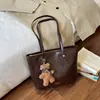 Bolsa Grande Capacidade Retrô Feminina 2026 Outono Novo Estilo Coreano Bolsa Tote Retrô Bolsa de Ombro/Axila para Trabalho/Deslocamento