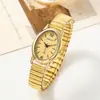 Reloj de mujer de cuarzo con forma ovalada, estilo moderno y casual, diseño de correa elástica, venta al por mayor directa del fabricante exportador transfronterizo