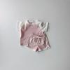 Ropa Infantil Nueva de Estilo Coreano Verano Algodón Fino Suelto Letra Raglán Manga Corta Shorts Traje de Dos Piezas para Niños y Niñas