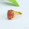 Anillo de Cristal Natural Ai Yu Anillo de Cristal de Fresa Joyería Dulce Oferta Especial Transmisión en Vivo Mayorista S5021202