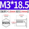 Yishenglong Pernos Remachables para Agujero Ciego de Acero Inoxidable Tuercas Remachables Placa de Presión Hexagonal Rosca Bsos-M3M4