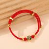 Cuerda de mano roja de estilo chino Guofeng Pulsera de la suerte para el año de la suerte Pulsera ajustable de cuerda roja Cuerda de mano de la suerte Marea nacional al por mayor