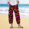 2026 Nuevos Pantalones Anchos de Amazon Sueltos Casuales de Algodón y Lino Estampados con Bolsillo Cintura Elástica Pantalones Cortos para Mujer en Stock