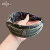 Diadema Ancha de Nudo de Tweed con Purpurina Fina Verde de Gama Alta para Mujer 2026 Nuevo Otoño Invierno Lujo Ligero Pinza para el Cabello Diadema Antideslizante Accesorio para el Cabello