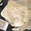 Lingerie de renda feminina de cintura baixa em cetim de luxo leve, forro de seda de amoreira, malha respirável e amiga da pele, calcinhas femininas