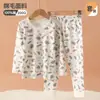 [Venta de Liquidación] Conjunto de Ropa Interior Térmica 100% Algodón para Niños de Otoño e Invierno para Estudiantes de Primaria y Bebés, Camiseta y Pantalones de Otoño e Invierno
