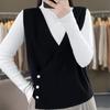 Nova Coleção de Outono colete de botões irregular colete de malha profundo V colete de lã tricotado feminino peça de outer wear entrega atacado