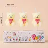 Estilo ins decoração de bolo de aniversário de desenho animado velas flores chapéus de festa urso de pelúcia rosto sorridente corações velas de aniversário infantil