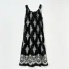 Vestido de Algodón y Seda Fuxijiadalaiseer con Estampado Floral para Mujer, Nuevo de Verano, Sin Mangas, Holgado, Adelgazante, Estilo Vacacional, Largo