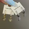 Pendientes de Aro Estilo Coreano con Colgante de Estrella de Cinco Puntas de Circonita, Dulces y Lindos, con un Diseño Único, Pendientes de Moda y Versátiles