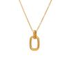 Colar de aço titânio dourado com duplo anel, corrente para clavícula, design de nicho de luxo leve para mulheres, versátil, estilo moda coreana