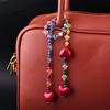 Comércio Exterior Par Popular de Bolsa de Cristal Cereja Vermelha Chaveiro Glitter Corrente de Bolsa Feminina de Alta Qualidade Gancho Duplo para Bolsa Bolsa de Corrente Pendente
