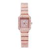 Reloj de Cuarzo Sencillo de Moda Trendy con Diamantes Completos Reloj de Moda Gestapo Nuevo Reloj de Cuarzo Cuadrado con Incrustaciones de Diamantes para Mujer