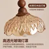 Lámpara colgante de cerámica, lámpara de mesita de noche para dormitorio, lámpara colgante pequeña estilo mid-century para vestíbulo de entrada, lámpara de madera maciza retro francesa, sin hierro