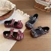 Sapatos de Couro para Meninas 2026 Primavera e Outono Novos Sapatilhas Mary Jane com Laço para Crianças Sola Macia Sapatos de Princesa para Meninas Combinarem com Vestidos