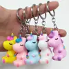 Nuevo Llavero de Muñeca Unicornio de Goma Suave de Dibujos Animados para Mujer, Lindo Llavero de Coche, Accesorios para Bolsos, Colgante Regalo