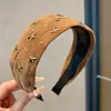Diadema de punto estilo retro americano de ala ancha, de alta gama, adecuada para frentes amplias, a la moda, versátil para uso diario y para ir al trabajo, pinza para el pelo y accesorio para el cabello