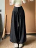 Pantalones Jogger Linterna Negros para Mujer Otoño 2026 Estilo Nuevo Diseño Petite Sentido de Diseño Nicho Botón Plisado de Pierna Ancha