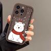 Capa de Telefone Urso de Natal Adequada para iPhone 17 Pro Max, iPhone 17, Acabamento Fosco para iPhone 16, Premium para iPhone 14/15, Corte de Precisão para iPhone 13