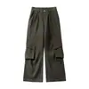 Pantalones de Trabajo Retro Americanos Ot para Hombre con Múltiples Bolsillos de Pierna Recta Pantalones Casuales de Trabajo para Hombre