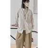 Ropa Retro para Hombre Japonesa Camisa Rayada de Primavera y Otoño Manga Larga Casual Retro Holgada Moderna Camisa Hombres y Mujeres