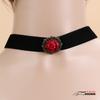 Corea del Sur terciopelo negro rosa roja collar corto collar corto vintage joyería de socialité de cine al por mayor Y159