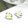 Pingente de Peixe Colorido de Aço Inoxidável Dupla Face com Gotejamento de Óleo Acessórios para Colar DIY Materiais Artesanais