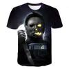 2023 Verão novo Halloween Michael Myers impressão digital masculina T-shirt fábrica vendas diretas
