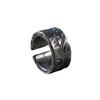 Anel de prata vintage de terraço totem indiano masculino elegante prata tailandesa personalizado feito à mão esculpido tailandês prata aberto Anel de índice