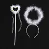 Acessório de cabeça para fantasia de festa de Halloween, adereços de asas de anjo, acessórios de cabelo estilo escuro, tiara de demônio bidimensional