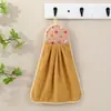 Toalla de Mano Colgante de Dibujos Animados Creativos Súper Absorbente Coral Terciopelo Engrosada Toalla de Mano para Cocina Tipo Colgante