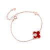 Trevo de quatro folhas Sterling Silver 925 Colar Feminino Nicho Design Entrada Luxo Zircon Love Bracelet Ágata Vermelha Bow Bracelet