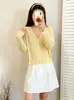 Jaqueta casual leve versátil plus size 2026 primavera-verão cardigã de tricô solto para mulheres plus size, top curto