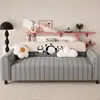 Funda de sofá todo incluido de pelo de zorro plateado, antideslizante y resistente a los arañazos de gato, color crema, apta para todas las estaciones, funda protectora extraíble y lavable