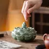 Quemador de Incienso de Loto Cerámico Paso a Paso Quemador de Incienso de Loto Inserto para Incienso Hogar Salón de Té Zen Accesorios para Juego de Té Soporte para Incienso Soporte para Incienso