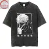 Camiseta con Estampado de Anime Tokyo Ghoul Xichunjin Muyan Spray Directo Retro Lavada Vieja Vintage High Street Manga Corta