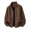 Productos de Fujian marca americana de moda chaqueta retro con cuello alto para hombre otoño holgada canalla guapo chaqueta de cuero PU estilo juvenil moderno