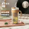 2026 Novo Copo de Separação de Chá de Verão com Alça, Copo para Cold Brew, Copo de Água com Canudo, Copo de Vidro Duplo de Alta Estética para Beber para Mulheres