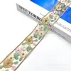 Nuevos Accesorios de Ropa Étnica Accesorios Hanfu Malla Multicolor Encaje Bordado Malla Cinta Dorada