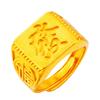 Moda masculina anel de areia dourada vietnamita da sorte imitação de ouro personalidade simples anel masculino rico banhado a ouro joias atacado