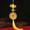 Moneda de Cobre de los Cinco Emperadores Colgante Calabaza de Latón Nudo Chino Moneda de los Diez Emperadores Colgante de Protección para la Puerta de Atracción de Riqueza Venta al por Mayor